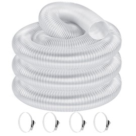 Elecoman 2 1/2" x 20' Heavy PVC Dust Collection Hose,Flexible Clear Debris and Fume Collection Hose with Stainless Steel Hose Clamps for Dust Collectors with 2 1/2" Ports, Ideal for Shop Vacuums