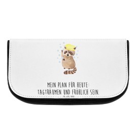 Mr. & Mrs. Panda Cosmetic Bag Raccoon, White, Hand Drawn