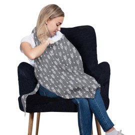 San Francisco Baby San Francisco Baby Nursing Cover, Breathable 360° Nursing Cover Up, Privacy Breastfeeding Blanket - Luxury Gray