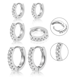 925 Sterling Silver Earrings Small Hoop Silver Huggie Earrings for Women Sterling Silver Small Hoop Earrings 925 Silver Hypoallergenic Earrings Small Huggie Hoops Cartilage Earrings for Jewelry