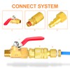 GASHER 3PCS 3/8 Inch Brass Mini Ball Valve Shut Off