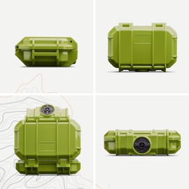 52 Waterproof Dry Box Protective Case - Travel Safe/Mil Spec/USA Made - for Cameras, Camping, Fishing, Hiking, Traveling, Water Sports, Knives, Survival (Green)