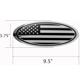JYMAOYI 9.5" US Flag Oval Emblem Badge Front Grill For Ford F150 2015-2021 Accessories