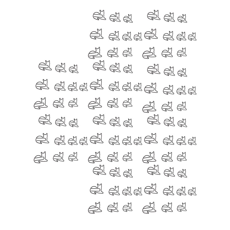 100pcs Cat Shape Paper Clips Increased Slip Resistance Rustproof Metallic