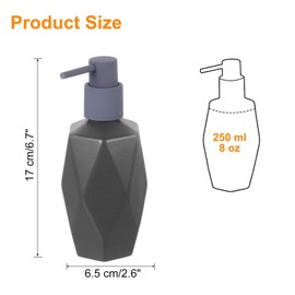 sourcing map Soap Lotion Dispenser with Pump 250ml/8oz Soap Pump Bottle for Home, Dark Grey