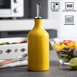 Sweejar - Botella dispensadora de aceite de oliva de cerámica, opaca, protege el aceite para reducir la oxidación, adecuada para almacenamiento de aceite, vinagre, jarabes de café y otros líquidos,