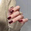 False Nails – 24PCS Burgundy Square Short Fake Nails -