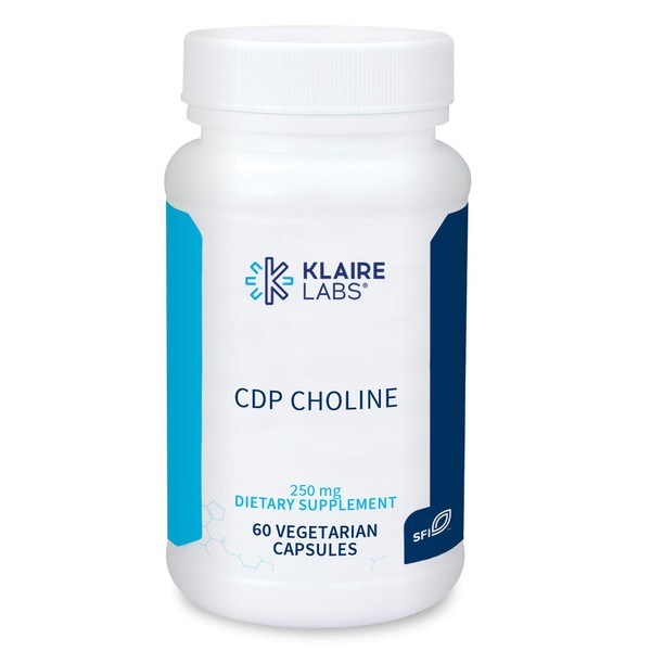 Klaire Labs CDP Choline 250mg - Soy-Free Choline Supplements - Cognizin Citicoline to Help Support Memory, Focus & Attention - Bioavailable Active Form, Hypoallergenic (60 Capsules)