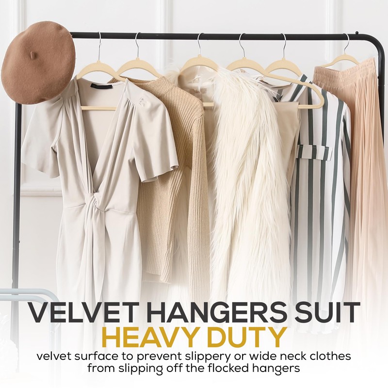 Techzoo 50 Pack New Premium Quality Velvet Hangers Ultra Thin