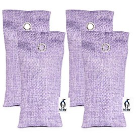 biped FRESH! Shoe Cushion with Bamboo Activated Carbon Against Foot Odour - Natural Shoe Dryer for Unpleasantly Smelling Shoes and Sports Bags (4 x 75 g) Odour Neutraliser z2811 (Pack of 4, Purple)