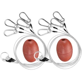 AirFly 4 Arm Harness for Crab Trap with 304 Stainless Steel Hooks and Buoy Float, Combo, Designed in San Francisco, USA (Steel Wire, 2pcs)