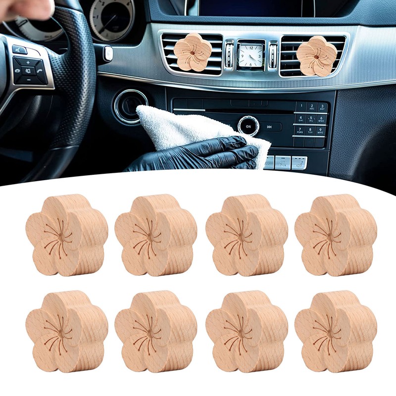 8 Pcs Essential Oil Car Diffuser Plum Flower Shape Natural