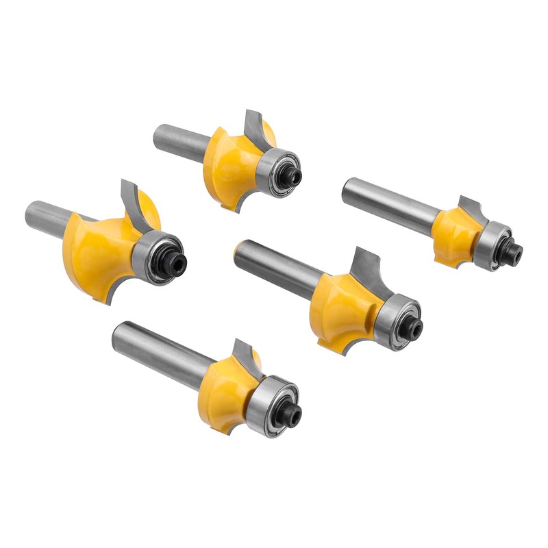 Bestgle 5Pcs 8mm Shank Round Over Edging Router Bits Woodworking