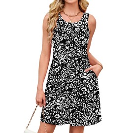 Kikibell Womens Summer Dresses Sundress Womens Floral Summer Dress Beach Dress Vacation Outfits Coverup XL
