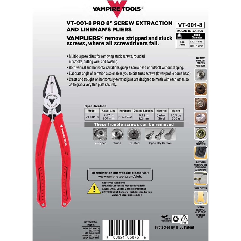 VamPLIERS! Best Made Pliers! 2-PC Set S2D Quality Specialty Pliers.