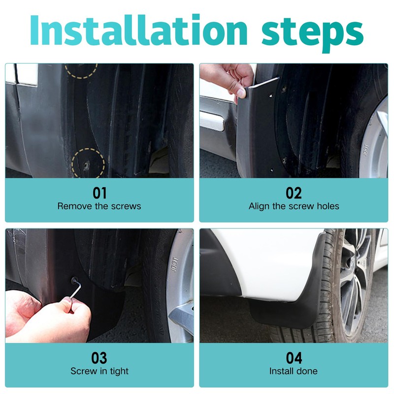 Mud Flaps Compatible with 2025 Ford Maverick Accessories 2022-2024 Splash