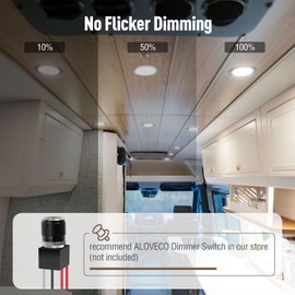 ALOVECO 12V LED RV Lights Dimmable Camper Interior RV Lights 4000K Ultra-Thin Waterproof, 12 Volt Ceiling Light for Motorhome Sailboat Yacht Case of 8 Packs Natural White