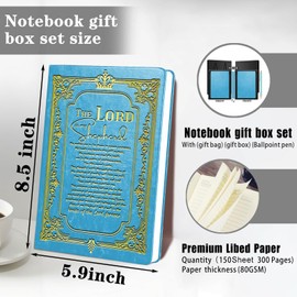 WHLBHG Christian Gift Psalm 23 Gift The Lord Is My Shepherd Notebook Religious Cross Gift Bible Verse A5 Notebook Scripture Gift,1 Pack (Light Blue), (LORD Shepherd- Light Blue)