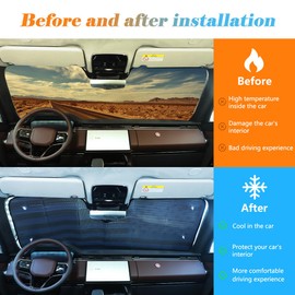 Car Windshield Sunshade Custom Fit for Land Rover Range Rover Sport 2023-2024 Foldable Sun Shield Reflective Polyester Sun Visor Cover Block Heat,UV Rays Sun Visor Protector (Style A)
