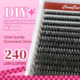 Lash Clusters DlY Eyelash Extensions 30D 0.07 D Curl 9-16mm Eyelash Clusters Mixed Tray Cluster Eyelash Extensions Natural individual Lashes (W-30D-0.07D-9-16)