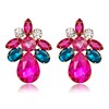 BriLove Clip-On Earrings Elegant Stunning Teardrop Crystal Rhinestone Cluster Statement