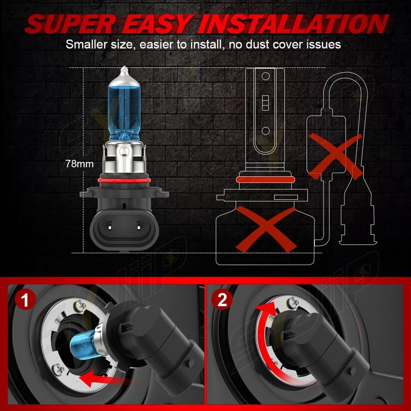 Upgraded Halogen Headlight Bulbs for Toyota Corolla 2009 2010 2011