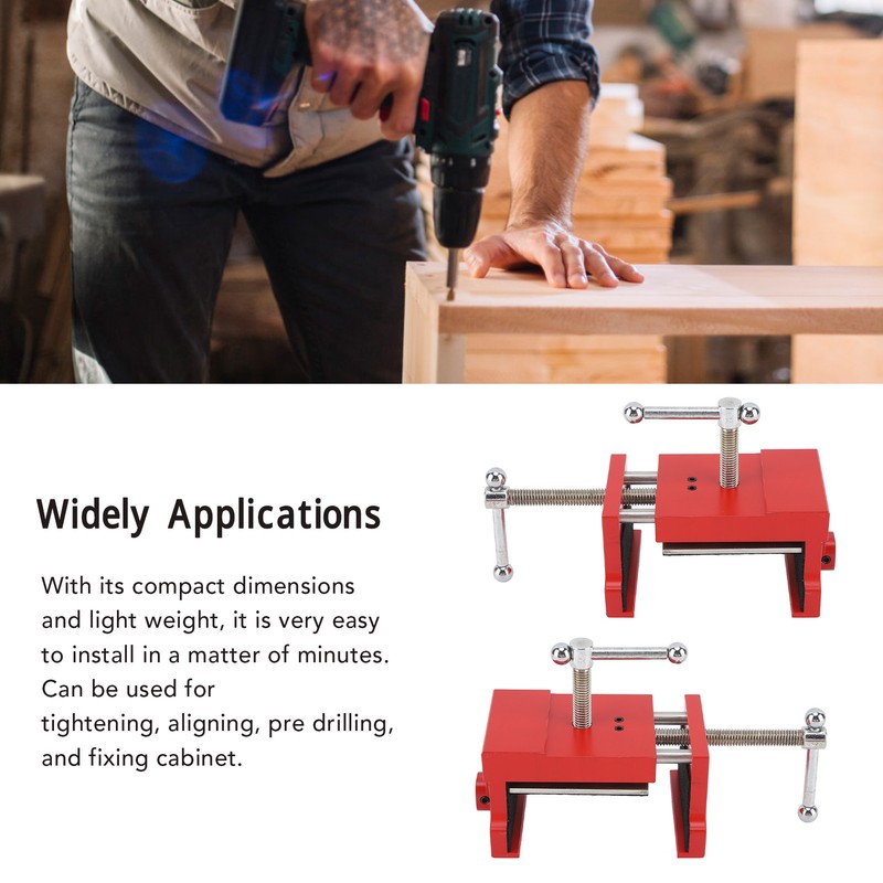 2Pcs Cabinet Clamps Firm Fixing Easy Operation Rugged Portable Face