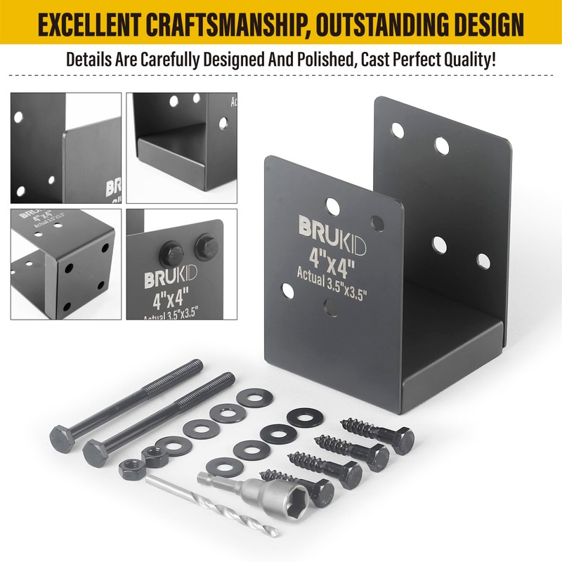 Brukid Stainless Steel 4 x 4 (Actual: 3.5" x 3.5")