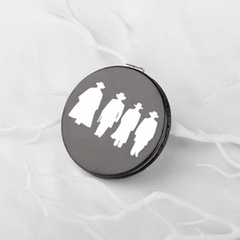 CMNIM 90s Western Movie Gift Tombs Stone Character Black Compact Mirror Western Fans Retro Portable Travel Makeup Mirror (TStone Character Black Mirror)