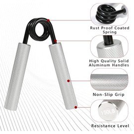 Fortalecedores de Agarre, 3Pcs Manual de Acero de Resorte, Empuñadura, Pinzas para Entrenamiento de Manos 150/200/ 250 lbs para el hogar, gimnasio y oficina