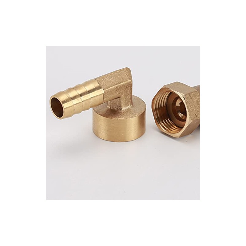 HATOOLHA® Brass Barb Hose Fitting, Elbow Pipe Connector 8mm Barbed