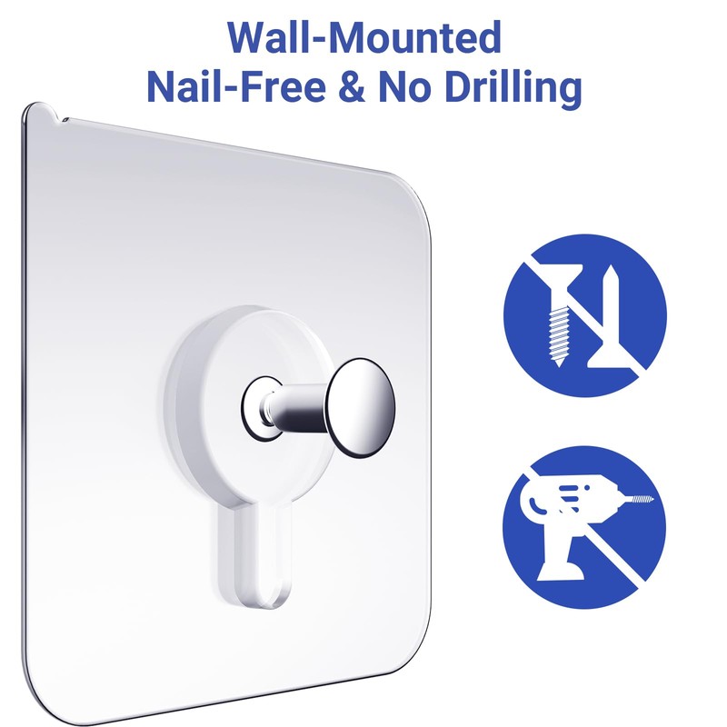 Picture Hangers Without Nails, Nail Free Wall Hangers,20 Counts Adhesive