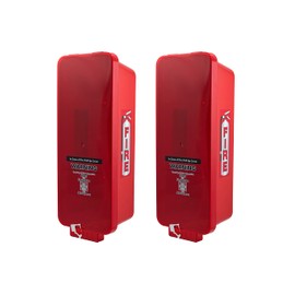 2 Pack! Red Surface-Mounted Fire Extinguisher Cabinet with Red Pull-Cover for 2 1/2 lb. or 5 lb. Fire Extinguisher Box Outdoor Fire Cabinet Mounted Extinguisher Cabinet Fire Extinguisher Cover