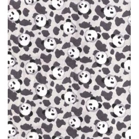 MT PEAK FABRIC Handmade Blanket, Burp Rag/ Security Blanket, and Bib Baby Pandas on Gray