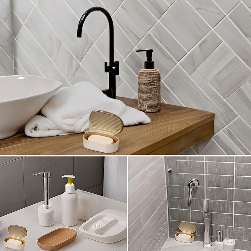 Sbomi Double Layer Removable Soap Dish, Soap Dish with Drain