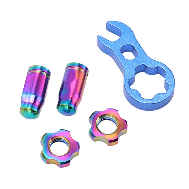 RISK 7pcs Titanium Alloy Bicycle Presta Valve Cap Strong Hardness