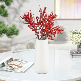 Matte White Ceramic Vases, Flower Vase for Minimalist Modern Home Decor, Dried Flower Vase Decorative Classic Flowers Vase for Centerpiece Wedding Dinner Table Office Bedroom Rustic - 20cm