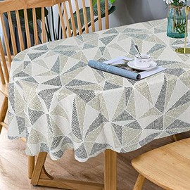 Bnejvif Oval Tablecloth, Modern Geometric Oval Tablecloth, Oval Tablecloth Indoor/Outdoor Waterproof Wrinkle Free Durable Oval Tablecloth for Oval Tables 60 X 84 Inch