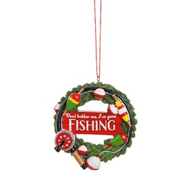 The Bridge Collection Don't Bobber Me, I've Gone Fishing Bobber Wreath Ornament - Fishing Christmas Tree Ornaments - Gifts for Fishermen