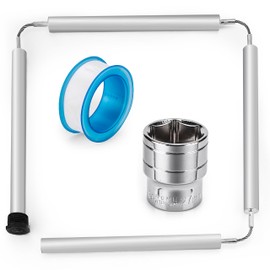 BlueStars 44” Water Heater Magnesium Anode Rod with 3/4" NPT Thread - Anode Replacement Kit for A.O. Smith Rheem Reliance Richmond Kenmore State GE - Including 1-1/16" Hex Socket Tool & Teflon Tape