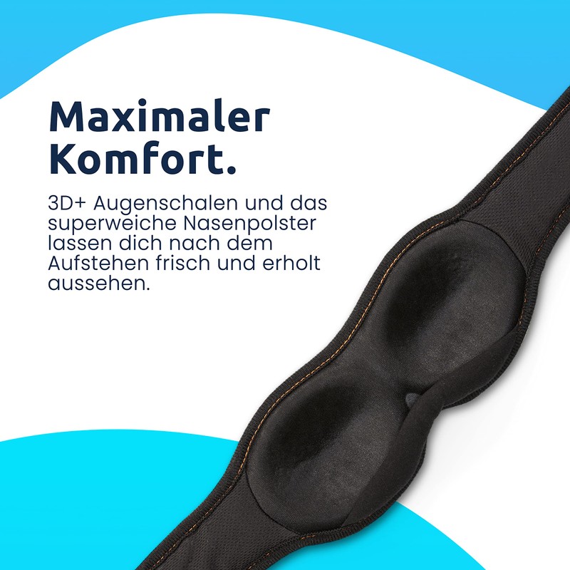 Nachtwaechter Anina 3D Sleeping Mask, 100% Blackout, Super Comfortable Sleeping