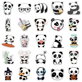 Panda Sticker Cute Panda Sticker Set 50 Pieces Cartoon Decoration for Car Laptop Skateboard Bicycle Moped Motorcycle Bicycle Computer Suitable for Adults Children