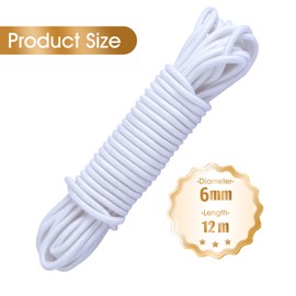 1/4 Inch White Bungee Cord, 40 Feet Heavy Duty Elastic Shock Cord Nylon Stretch String Bungee Rope for Luggage, Camping, Kayak, Tie Downs (White, 1/4 inch x 40 ft)