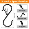 WUWWUT 10 Pcs S Hooks for Hanging Black S Shaped