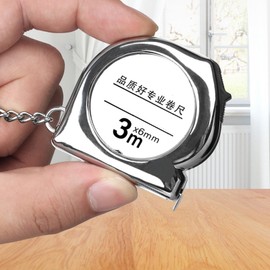 Mini Tape Measure Keychain, 3 Meters Retractable Steel Measuring Tape Key Chain, Portable Lightweight Measuring Tape Ruler with Clear Scale