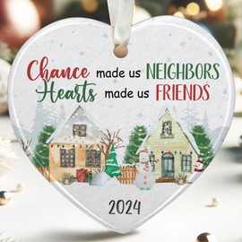 Neighbor Gifts - Neighbor Christmas Ornament, Neighbor Ornament, Friendship Christmas Ornament - Gifts for Neighbors Women, Neighbors Gifts for Neighbor Friend - Ceramic Ornament