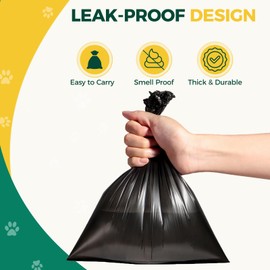 Diboniur 600 Pezzi Sacchetti Cane Cacca, Nero, Bustine Cane Cani Sacchetti per Escrementi, Dog Poop Bags Accessori per Cani, 23 x 30 cm (40 Rotoli, 15 per Rotolo)