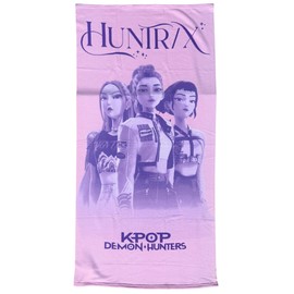 CARTOON Telo Mare K-Pop Demon Hunters Huntrix 70x140 cm Asciugamano in Microfibra 100% Poliestere ad Asciugatura Rapida con Rumi, Mira e Zoey Accessorio K-Pop per Ragazze Fan Anime e Musica Coreana