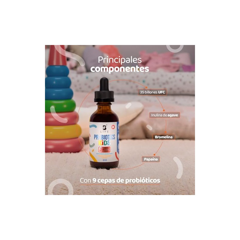 B Life Probióticos para Niños con 9 cepas 60 Tomas