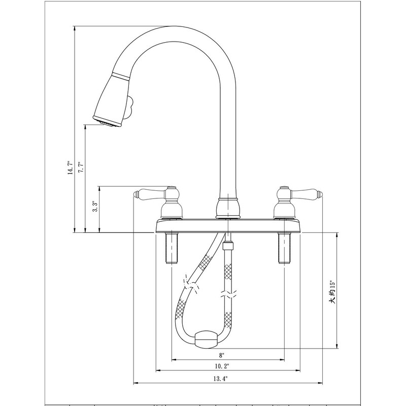 Dura Faucet DF-PK350L-CP Non-Metallic Dual Lever Pull-Down Rv Kitchen Faucet
